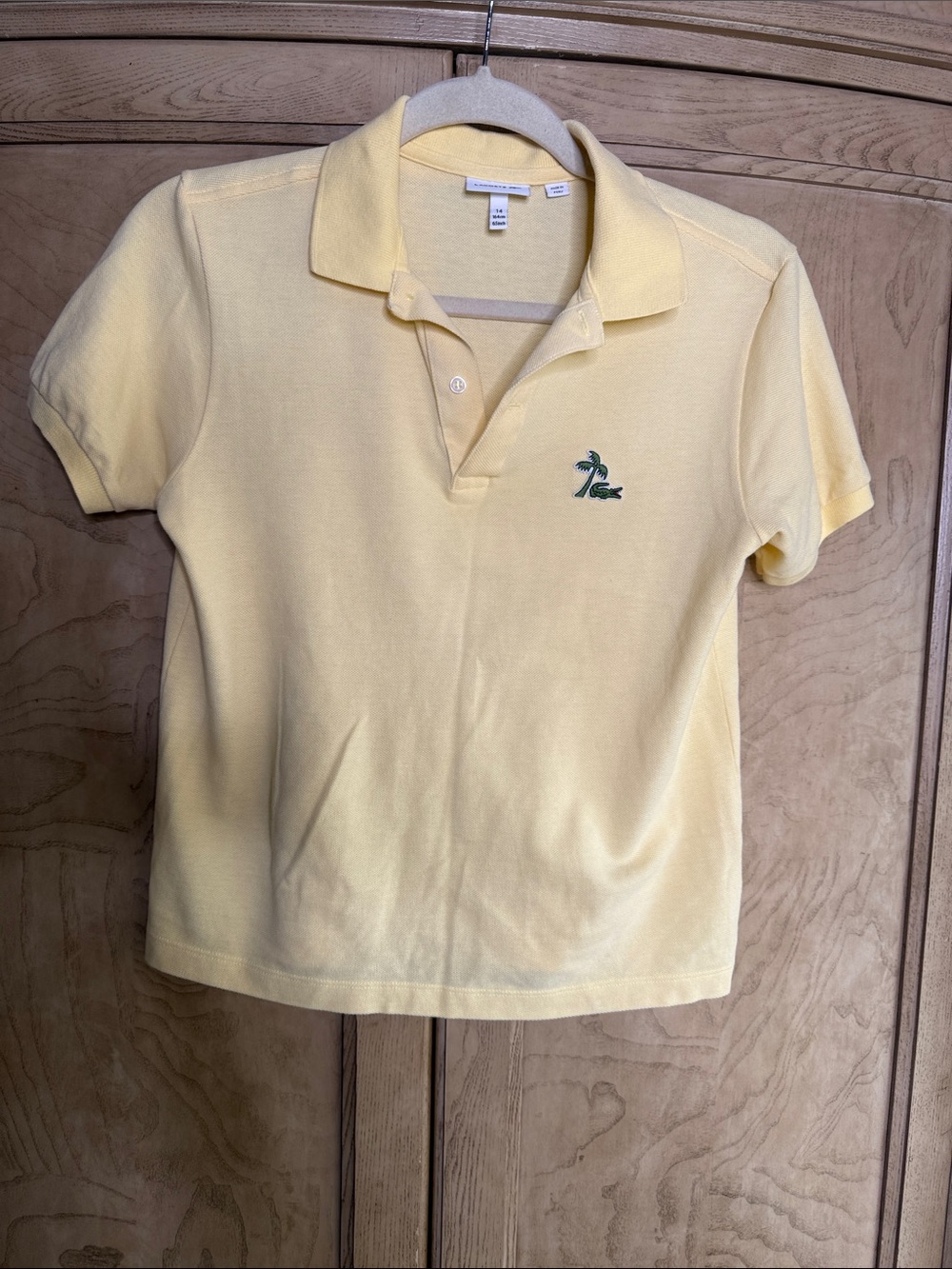 Lacoste Regular Fit Yellow Alligator Palm Tree kids Polo Shirt